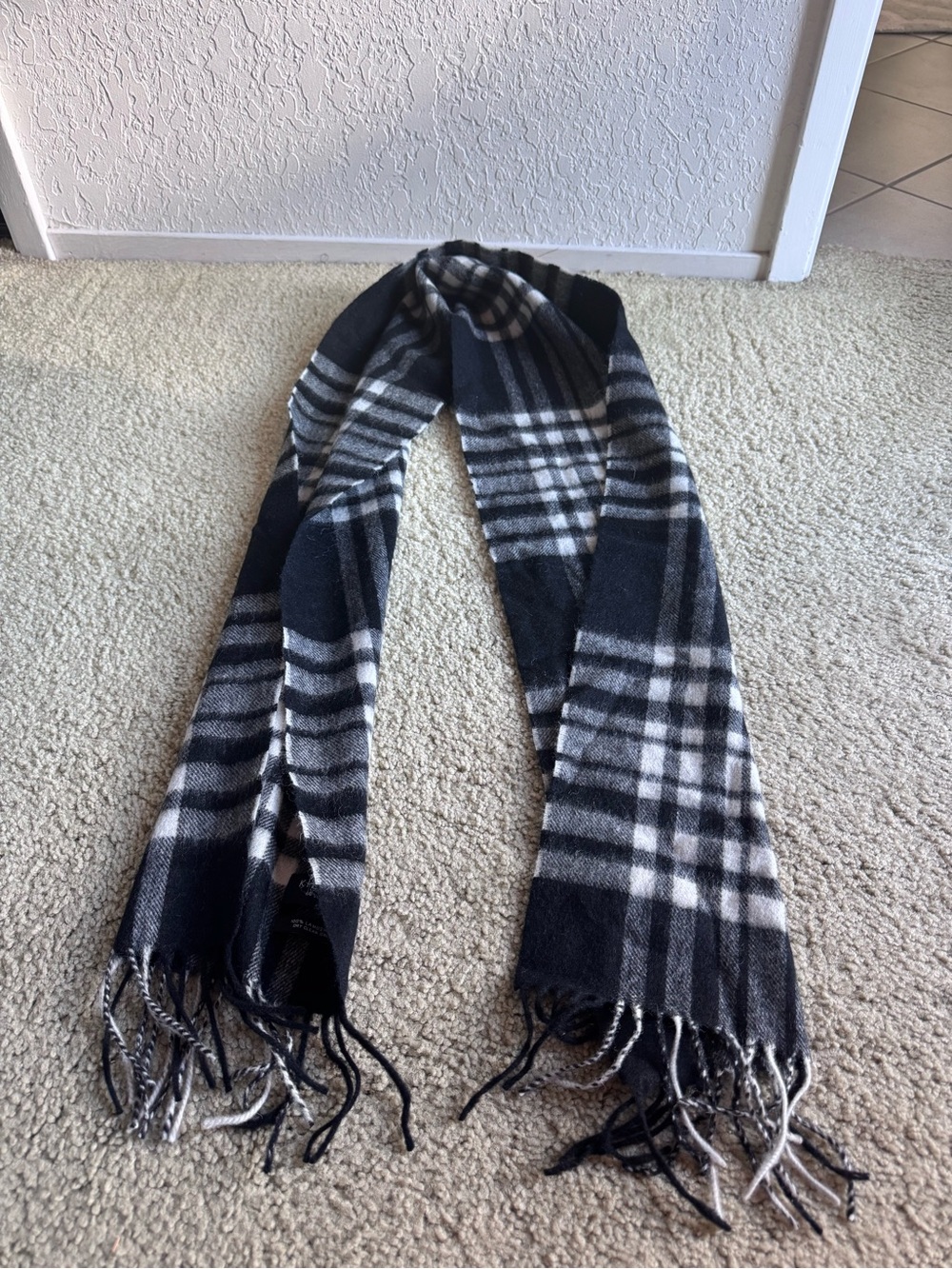Authentic Scottish Black & White Scarf - Purchased in Edinburgh